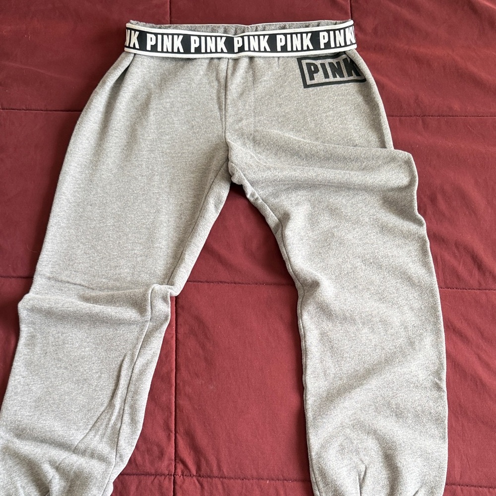 PINK Victoria's Secret Kids Light Gray Joggers - Picture 1 of 5